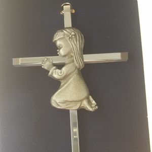 Pewter girl's cross